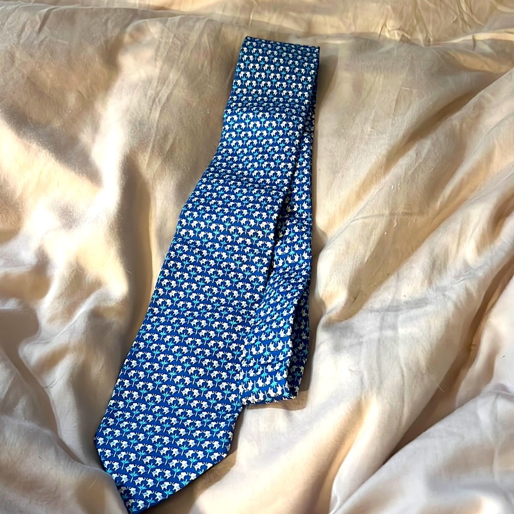 Salvador Ferragamo Elephant print silk tie